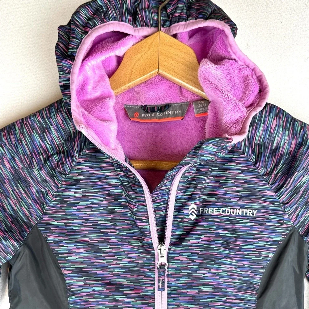Free Country Girls Full Zip Hooded Soft Shell Jacket Plush Lining